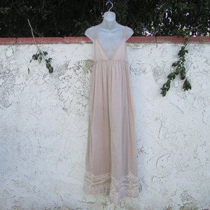 DIABLESS tan cotton halter maxi dress 2/M